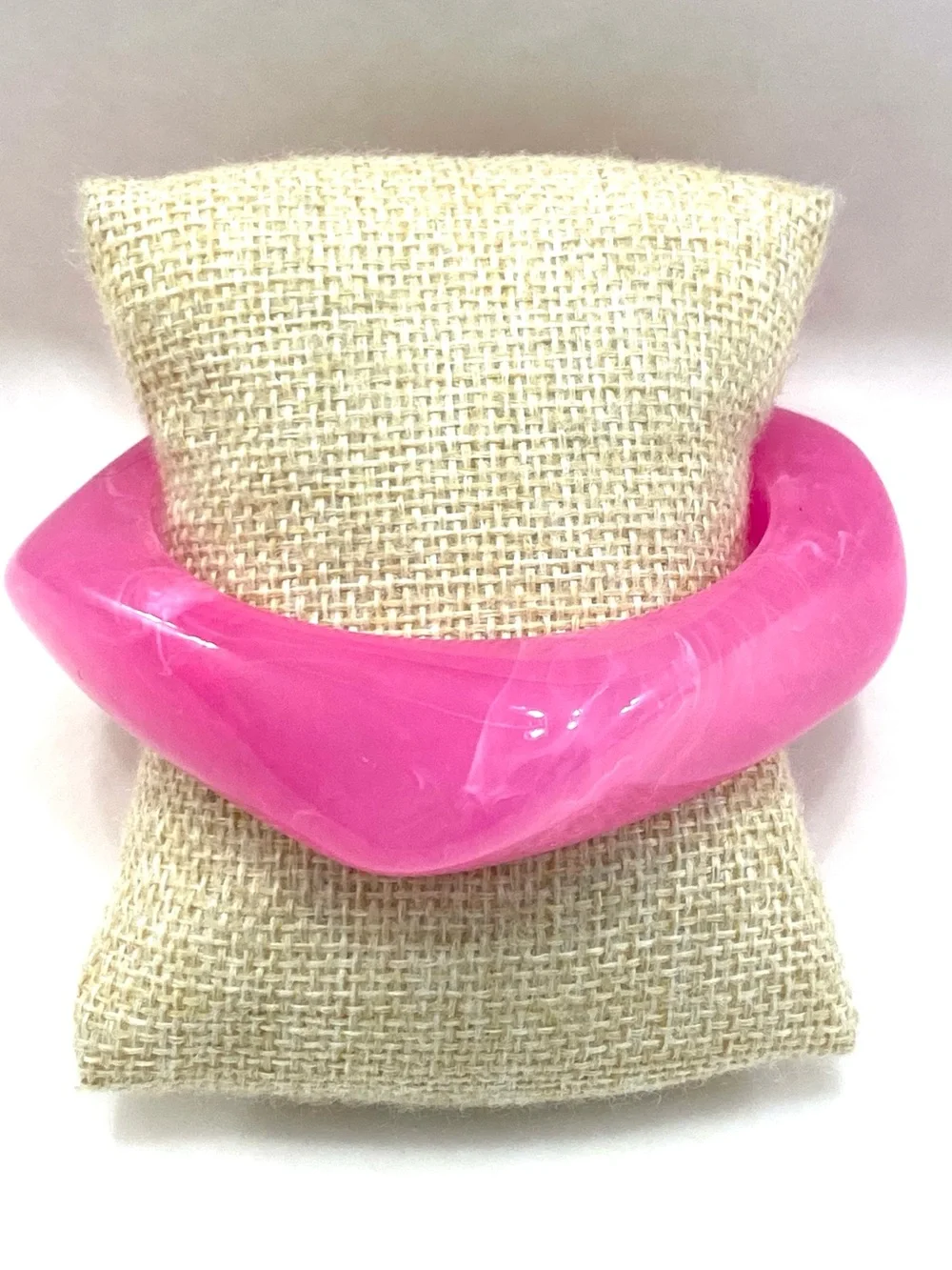 Bright Pink Women's Square-Edge Bangle Bracelet